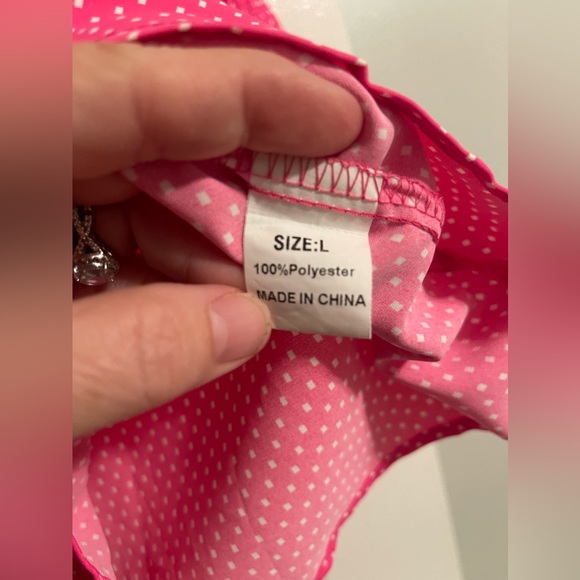 Misses Pink & White Polka Dot Blouse - Picture 4 of 4